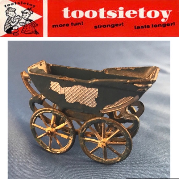 Tootsietoy Other - 1920’s Antique Tootsietoy Buggy/Pram Figurine